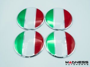 Wheel Center Caps - set of 4 - Italian Flag - 60mm Wheel Center Caps - set of 4 - Italian Flag - 60mm